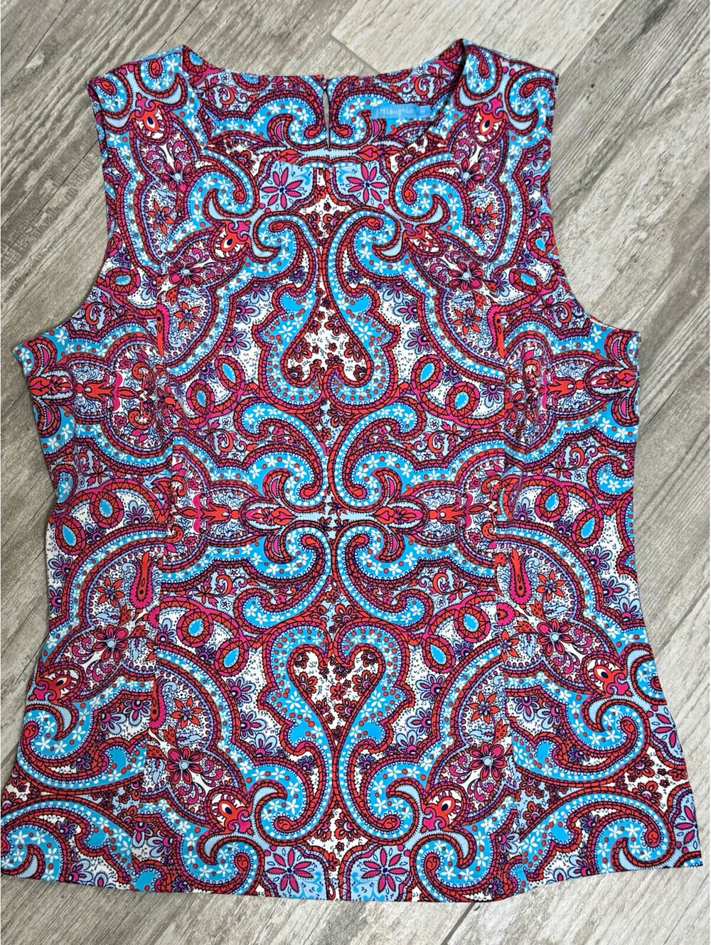 J. McLaughlin Women’s Size M - Blue/Pink Paisley  Top